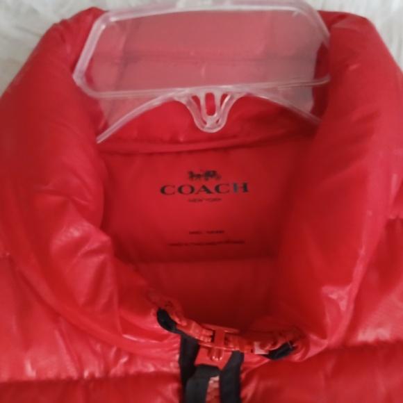 Coach Red Puffer Vest Size Small - Picture 2 of 3